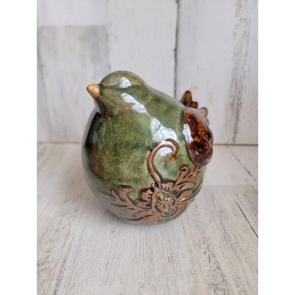 Cracker Barrel chubby bird green ceramic home decor figure - Picture 1 of 6